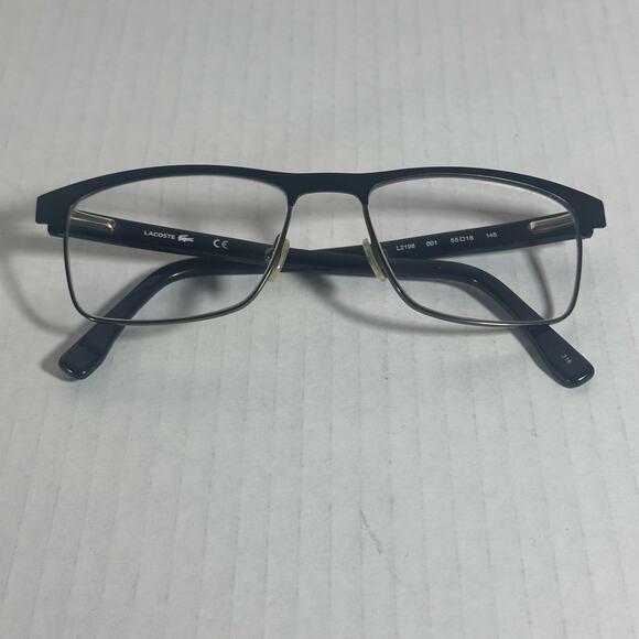 Lacoste L2198 Eyeglasses Black Semi Rim Rectangular 55-18-145 unisex main image 8